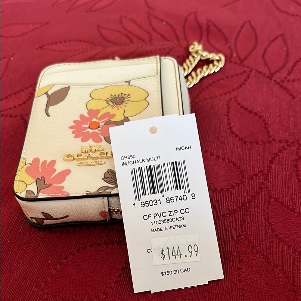 Coach zip Card Case - chalk multi
